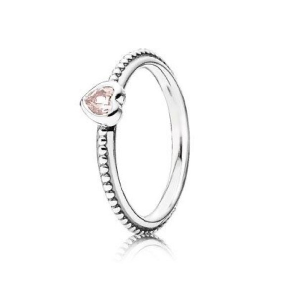 Pandora Pink Heart Beaded Ring - Picture 1 of 3